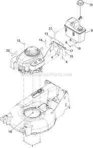 Engine Assembly Diagram and Parts List for ECXHNBBC21 (313000000-313999999)(2013) Exmark Lawn Mower