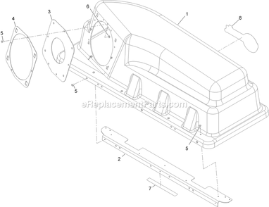 Hood Assembly Diagram and Parts List for 116-5000 (312000000-312999999)(2012) Exmark Lawn Tractor Accessories