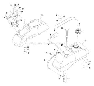 Fuel Group Diagram and Parts List for LCT4818BV (510000-599999)(2005) Exmark Lawn Mower
