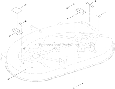 42 Inch Deck Assembly Diagram and Parts List for QTE708GEM42100 (315000000-315999999)(2015) Exmark Lawn Mower