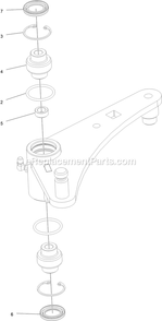 Idler Assembly Diagram and Parts List for STE600CKA32300 (404314159-406294344)(2019) Exmark Lawn Mower