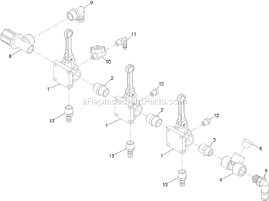 Manifold Assembly Diagram and Parts List for 34233 406912824-999999999 Exmark Sprayer