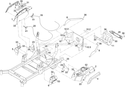 Controls Assembly Diagram and Parts List for RAS720GKC52300 (400000000-402082299)(2017) Exmark Lawn Mower