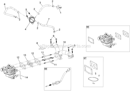 Fuel System Assembly Diagram and Parts List for RAE708GEM52300 (400000000-402082299)(2017) Exmark Lawn Mower
