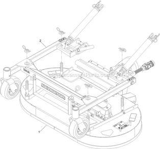 Complete Deck And Support Frame Assembly Diagram and Parts List for NVS740CKC42000 (404314159-406294344)(2019) Exmark Lawn Mower