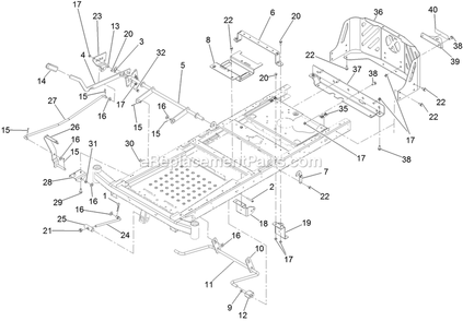 Deck Lift Assembly Diagram and Parts List for QTS708GEM50200 (316000000-399999999)(2016) Exmark Lawn Mower