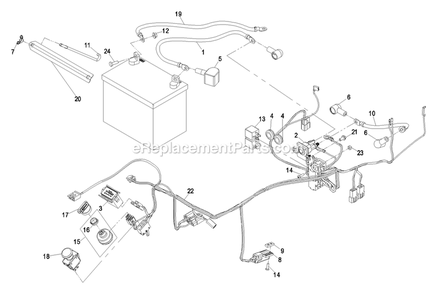 Electrical Group Diagram and Parts List for PHZ19KA443 (600000-669999)(2006) Exmark Lawn Mower