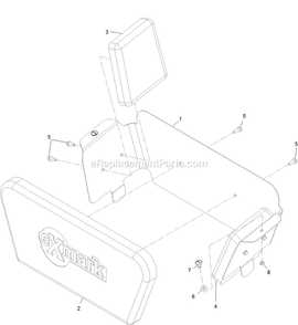 Knee Pad Assembly Diagram and Parts List for SSS270CSB00000 (402082300-404314158)(2018) Exmark Sprayer
