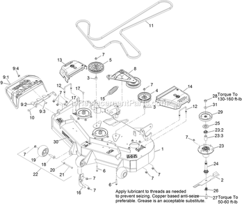 Deck Assembly Diagram and Parts List for LZE651GKA484A2 (316000000-399999999)(2016) Exmark Lawn Mower