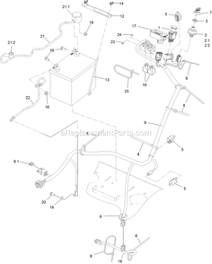 Electrical Assembly Diagram and Parts List for TTX691CKA60400 (315000000-315999999)(2015) Exmark Lawn Mower
