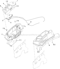 Control Assembly Diagram and Parts List for LZX801KA606 (314000000-314999999)(2014) Exmark Lawn Mower
