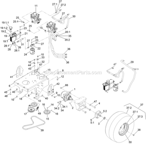 Ground Drive Assembly Diagram and Parts List for VTS691CKA48400 (402082300-404314158)(2018) Exmark Lawn Mower