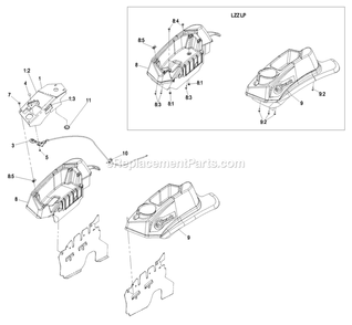 Controls Group Diagram and Parts List for LZAS29KA724LP (850000-919999)(2010) Exmark Lawn Mower