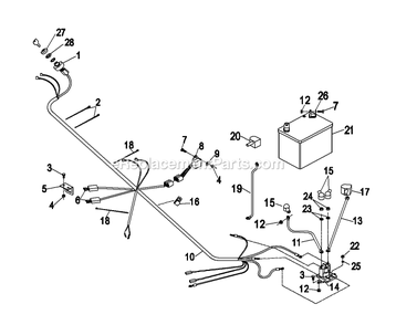 Electrical Group - Electric Start Diagram and Parts List for TT5217KAE (260000-319999)(2001) Exmark Lawn Mower