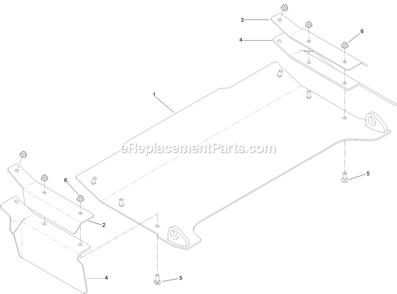 Discharge Tunnel Assembly Diagram and Parts List for LZE751GKA72RA1 (404314159-406294344)(2019) Exmark Lawn Mower