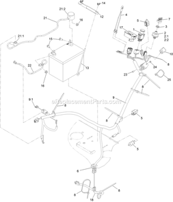 Electrical Assembly Diagram and Parts List for TTX650EKC52400 (316000000-399999999)(2016) Exmark Lawn Mower