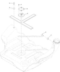 Fuel Tank Assembly Diagram and Parts List for RAE708GEM52300 (404314159-406294344)(2019) Exmark Lawn Mower