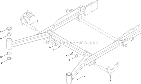 Front Frame Assembly (2) Diagram and Parts List for LZDS902K72RD (314000000-314999999)(2014) Exmark Lawn Mower