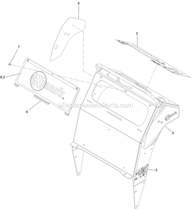 Control Tower With Decals Diagram and Parts List for SSS270CSB00000 (402082300-404314158)(2018) Exmark Sprayer