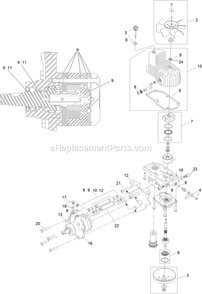Lh Hydro Assembly Diagram and Parts List for LZE801GKA604B1 (316000000-399999999)(2016) Exmark Lawn Mower