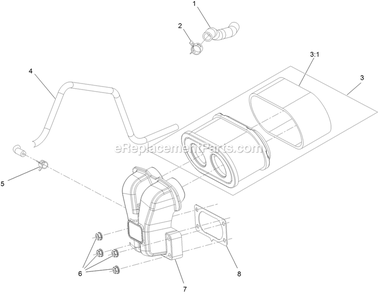 Air Intake And Filtration Assembly Diagram and Parts List for RAE708GEM52300 (404314159-406294344)(2019) Exmark Lawn Mower