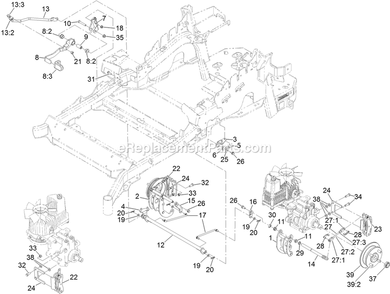 Park Brake Assembly Diagram and Parts List for LZE801GKA604A1 (408644346-411294211)(2021) Exmark Lawn Mower