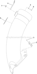42 Inch Chute Assembly Diagram and Parts List for 126-6340 (315000000-315999999)(2015) Exmark Lawn Tractor Accessories
