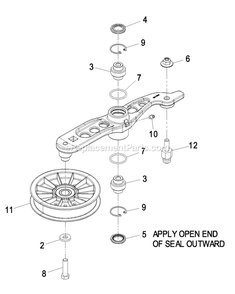 Pump Idler Assembly Diagram and Parts List for LZAS22KA484CA (850000-919999)(2010) Exmark Lawn Mower