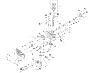 Rh Transaxle Assembly Diagram and Parts List for QTS708GEM50200 (316000000-399999999)(2016) Exmark Lawn Mower