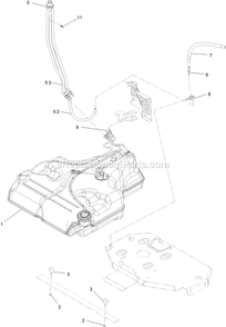 Fuel Tank Assembly (2) Diagram and Parts List for LZS801GKA724A1 (400000000-402082299)(2017) Exmark Lawn Mower