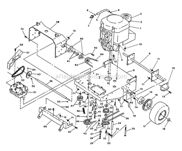 Engine Deck Group Diagram and Parts List for TT-1800  Exmark Lawn Mower