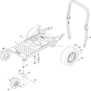 Main Frame Assembly Diagram and Parts List for PNS710GKC483A4 (315000000-315999999)(2015) Exmark Lawn Mower
