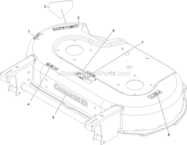 Deck With Decals Diagram and Parts List for ECS180CKA30000 (315000000-315999999)(2015) Exmark Lawn Mower