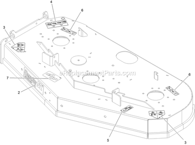 Deck With Decals Assembly Diagram and Parts List for VTS691KA524CA (314000000-314999999)(2014) Exmark Lawn Mower