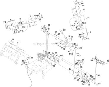 Controls Assembly Diagram and Parts List for VTX730EKC52400 (400000000-499999999)(2017) Exmark Lawn Mower