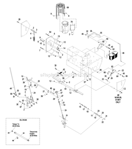 Engine Deck Group (2) Diagram and Parts List for THP17KA363CA (790000-849999)(2009) Exmark Lawn Mower