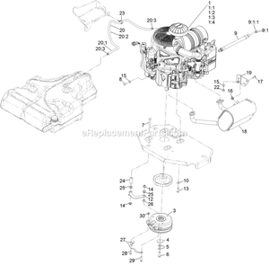 Engine Assembly Diagram and Parts List for LZS850EKA604W0 (402082300-404314158)(2018) Exmark Lawn Mower