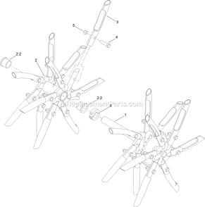 Lh Tine Wheel Assembly Diagram and Parts List for ARX541CKA30000 (400000000-402082299)(2017) Exmark Aerator