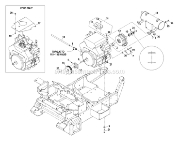 Engine Group Diagram and Parts List for FR20KC (600000-669999)(2006) Exmark Lawn Mower