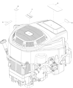 Engine With Decal Assembly Diagram and Parts List for QZS708GEM50200 (406294345-408644345)(2020) Exmark Lawn Mower