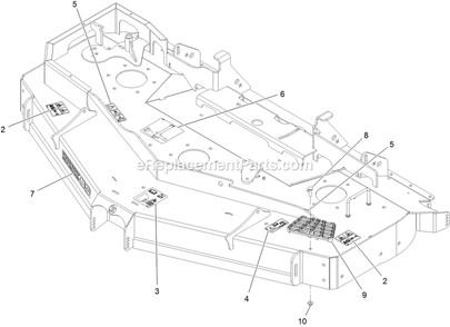 Deck With Decals Assembly (1) Diagram and Parts List for LZS902DKU60R00 (400000000-402082299)(2017) Exmark Lawn Mower