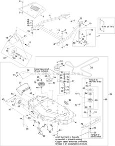 Deck Assembly Diagram and Parts List for TTS541KA523 (314000000-314999999)(2014) Exmark Lawn Mower