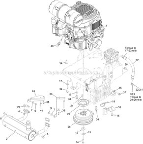 Engine Assembly Diagram and Parts List for VTX730EKC52400 (316000000-399999999)(2016) Exmark Lawn Mower