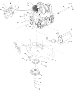Engine Assembly Diagram and Parts List for LZS801GKA524A2 (411294212-999999999)(2022) Exmark Lawn Mower