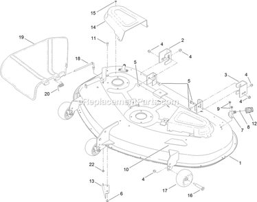 50 Inch Deck Assembly Diagram and Parts List for QTE691KA501 (312000000-312999999)(2012) Exmark Lawn Mower