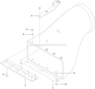 Discharge Tube Assembly Diagram and Parts List for NVS730AKC48000 (411294212-999999999)(2022) Exmark Lawn Mower