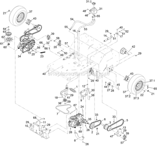 Ground Drive Assembly Diagram and Parts List for ARX481CKA30000 (316000000-399999999)(2016) Exmark Aerator