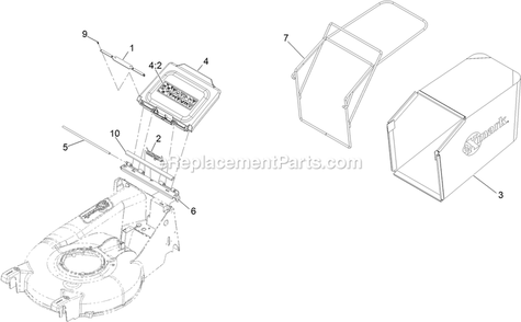 Bag And Door Assembly Diagram and Parts List for ECS180GKA21000 (315000000-315999999)(2015) Exmark Lawn Mower