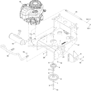 Engine Deck Assembly Diagram and Parts List for VHS481GKA48300 (402082300-404314158)(2018) Exmark Lawn Mower