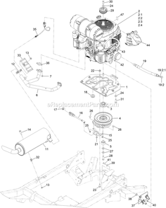 Engine Assembly Diagram and Parts List for STS730AKC52400 (408644346-411294211)(2021) Exmark Lawn Mower